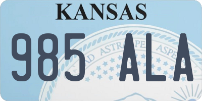 KS license plate 985ALA