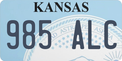 KS license plate 985ALC