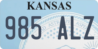 KS license plate 985ALZ