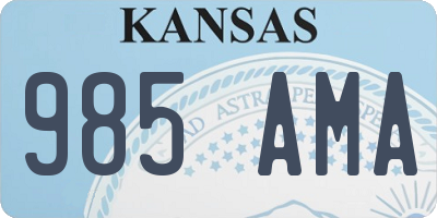 KS license plate 985AMA