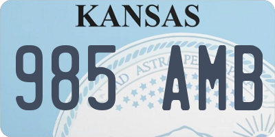 KS license plate 985AMB
