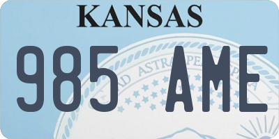KS license plate 985AME