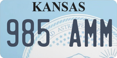 KS license plate 985AMM