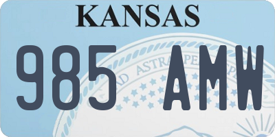 KS license plate 985AMW