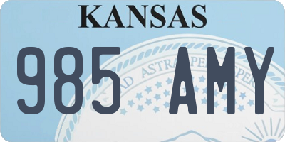 KS license plate 985AMY