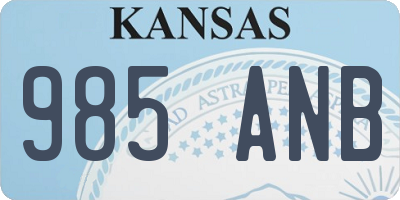 KS license plate 985ANB