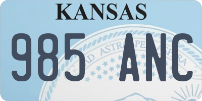 KS license plate 985ANC