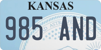 KS license plate 985AND