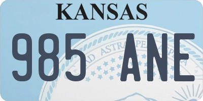 KS license plate 985ANE