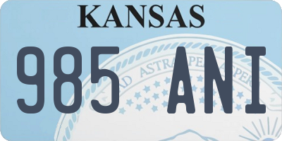 KS license plate 985ANI