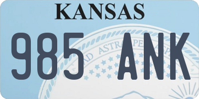 KS license plate 985ANK