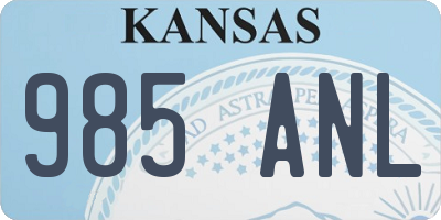 KS license plate 985ANL