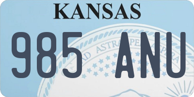 KS license plate 985ANU
