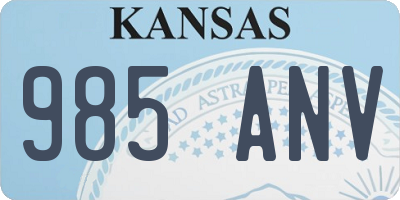 KS license plate 985ANV