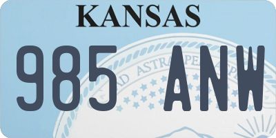 KS license plate 985ANW