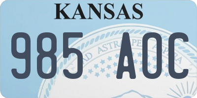 KS license plate 985AOC