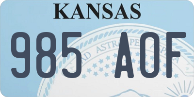 KS license plate 985AOF