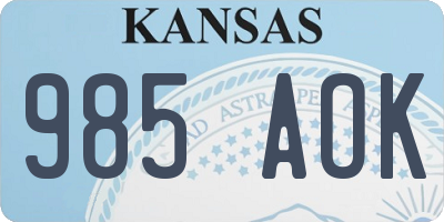 KS license plate 985AOK