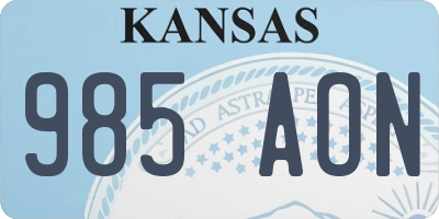 KS license plate 985AON