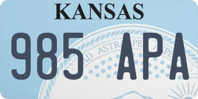 KS license plate 985APA