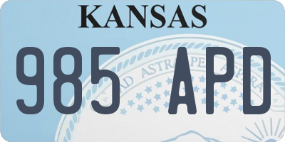 KS license plate 985APD