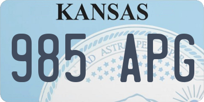 KS license plate 985APG