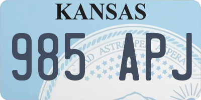 KS license plate 985APJ
