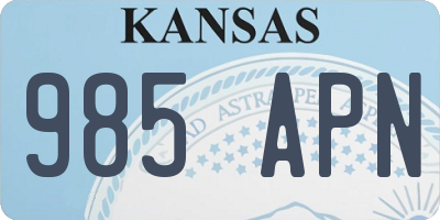 KS license plate 985APN