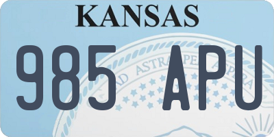 KS license plate 985APU