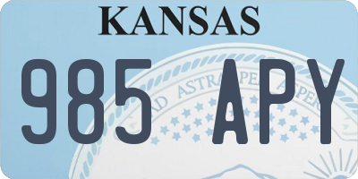 KS license plate 985APY