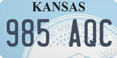 KS license plate 985AQC