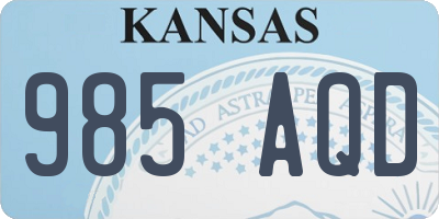 KS license plate 985AQD
