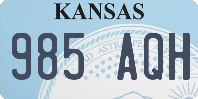 KS license plate 985AQH