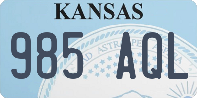 KS license plate 985AQL