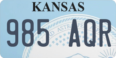 KS license plate 985AQR