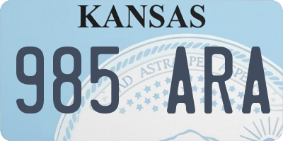 KS license plate 985ARA