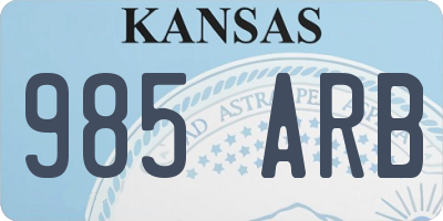 KS license plate 985ARB