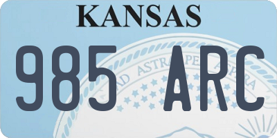 KS license plate 985ARC