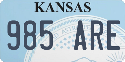 KS license plate 985ARE