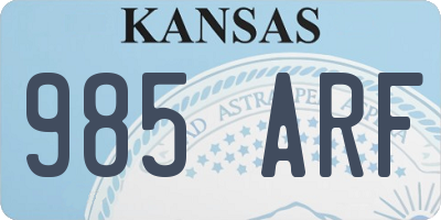KS license plate 985ARF