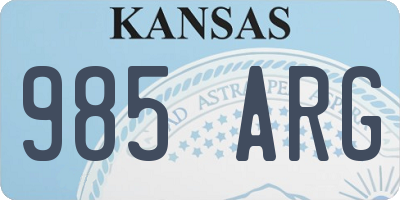 KS license plate 985ARG