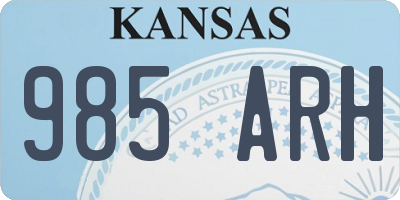KS license plate 985ARH