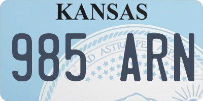 KS license plate 985ARN