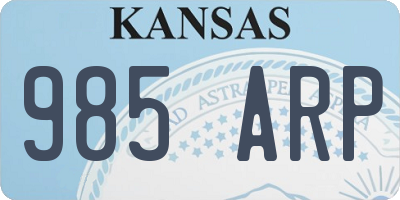 KS license plate 985ARP