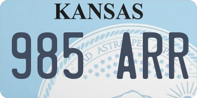 KS license plate 985ARR