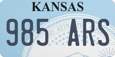 KS license plate 985ARS