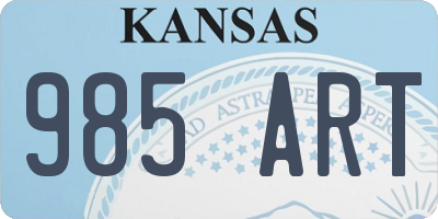 KS license plate 985ART