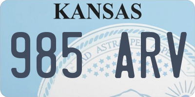 KS license plate 985ARV