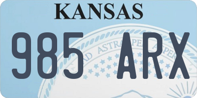 KS license plate 985ARX