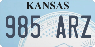 KS license plate 985ARZ